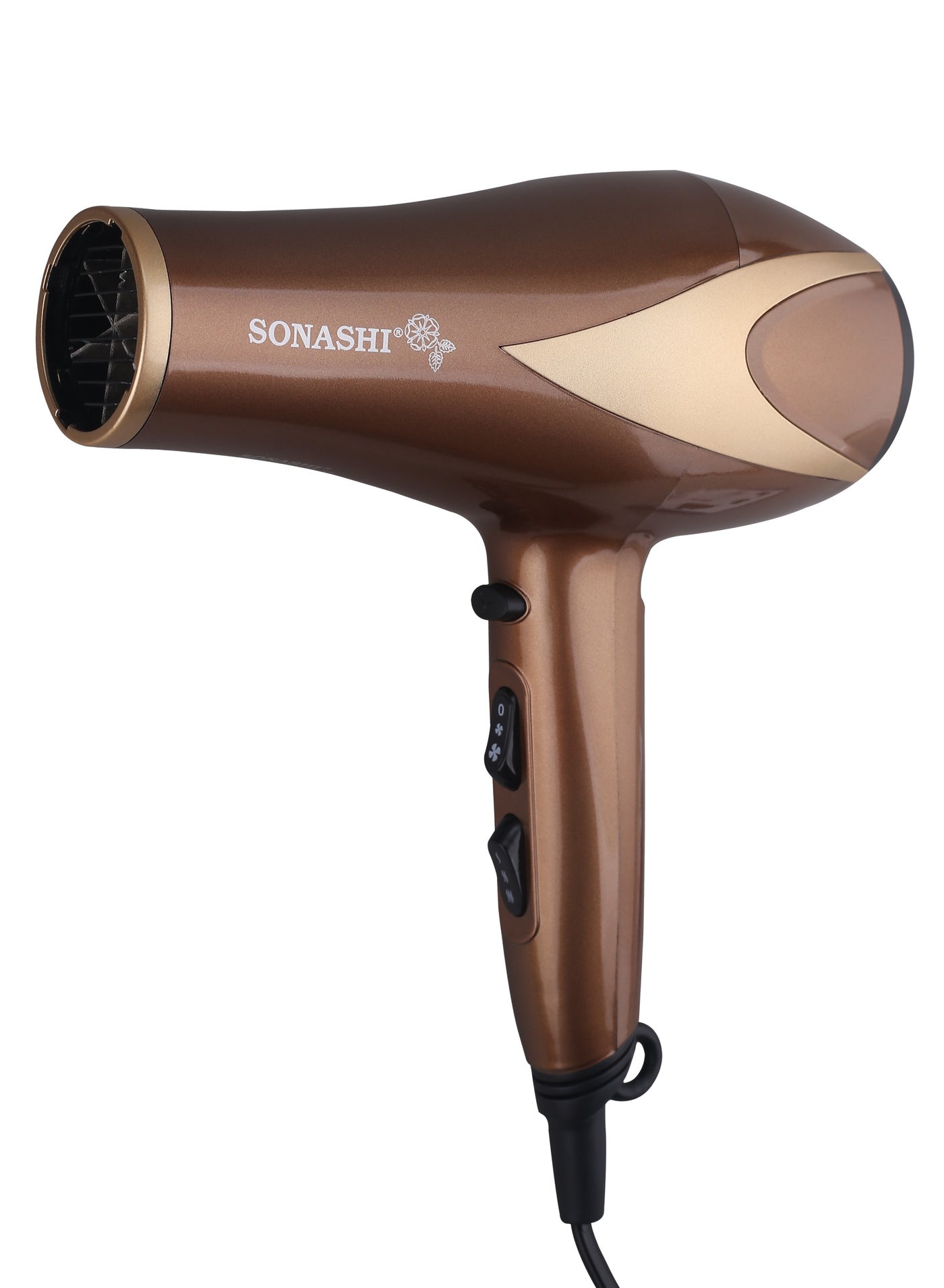 Hair Dryer  Cold And Hot Wind DC Motor  2 Speed And Heat Settings With Overheat Protection Featured With Cool Shot Function And HangUp Hook Fast Hair Dryer With Ionic Conditioning  SHD-5006 Brown/Gold - image 3