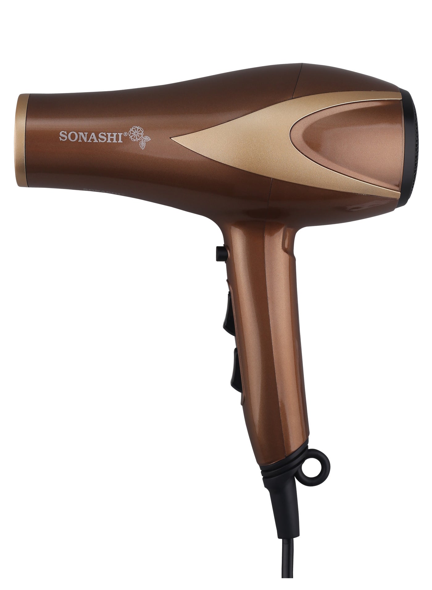 Hair Dryer  Cold And Hot Wind DC Motor  2 Speed And Heat Settings With Overheat Protection Featured With Cool Shot Function And HangUp Hook Fast Hair Dryer With Ionic Conditioning  SHD-5006 Brown/Gold - image 4