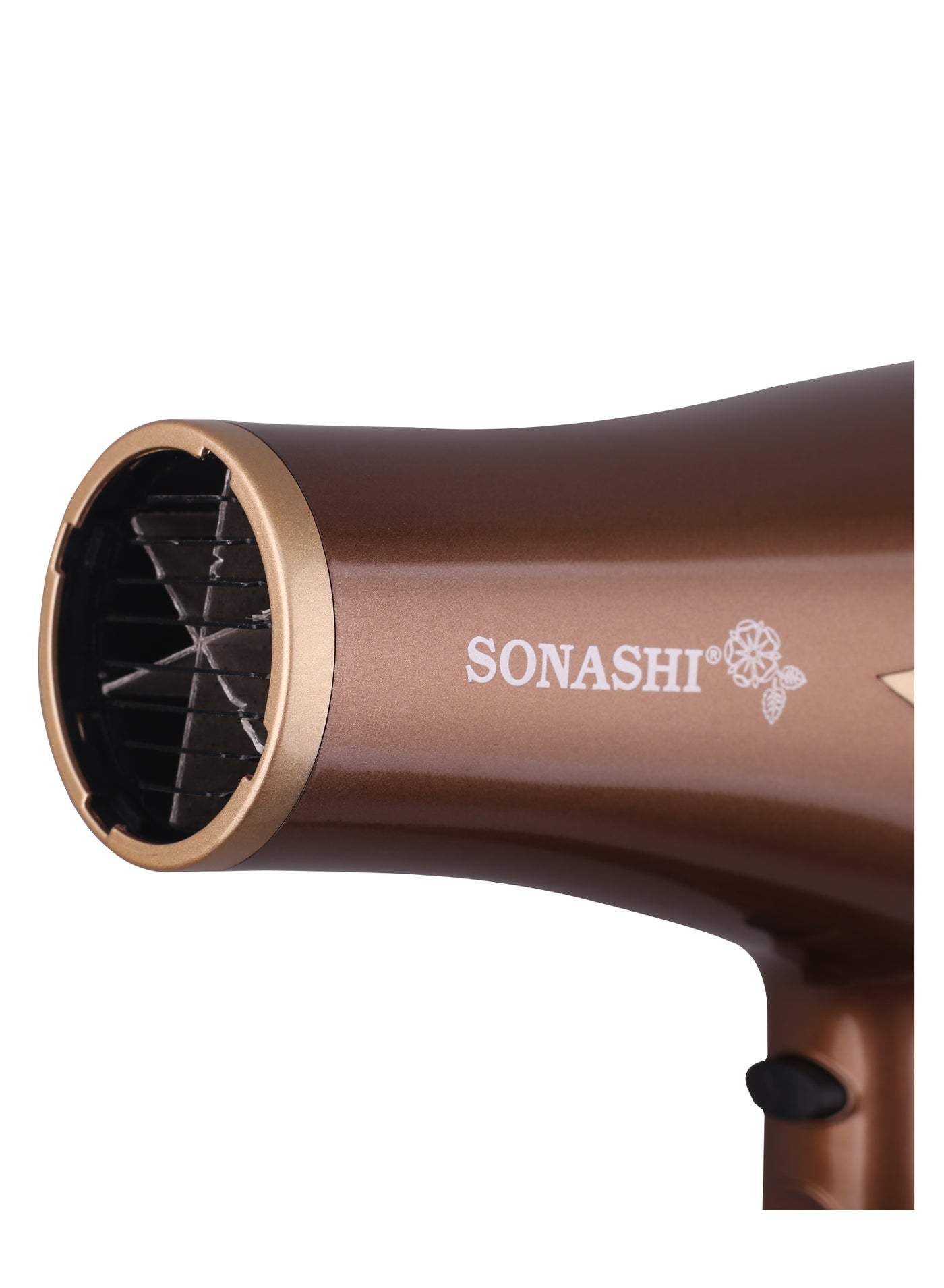 Hair Dryer  Cold And Hot Wind DC Motor  2 Speed And Heat Settings With Overheat Protection Featured With Cool Shot Function And HangUp Hook Fast Hair Dryer With Ionic Conditioning  SHD-5006 Brown/Gold - image 5