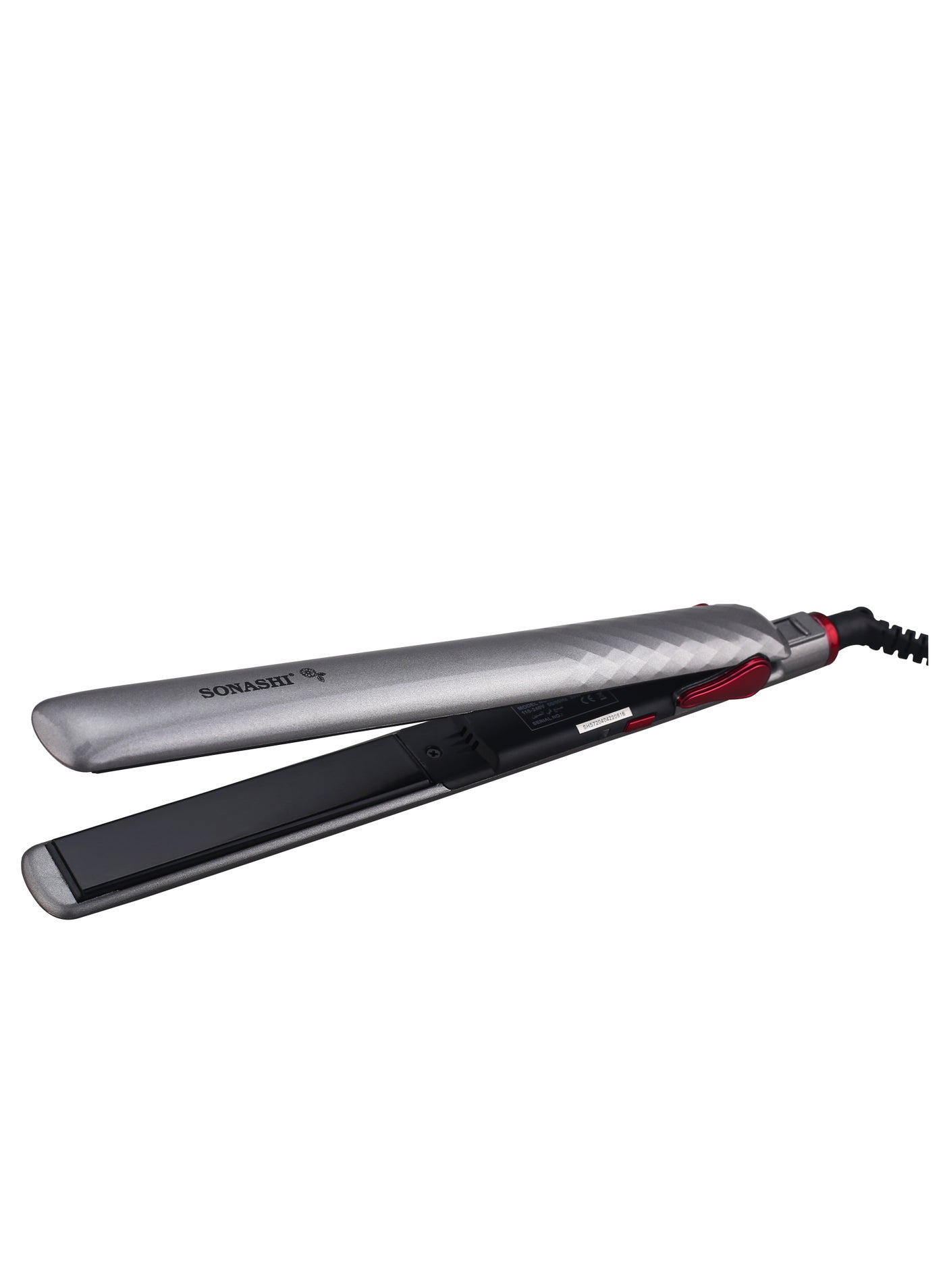 Professional Hair Straightener With Ceramic Coating Plate Smooth Finish With Max Temperature of 200 PTC Heating On And Off Switch 360 Swivel Cord  SHS-2024N Silver