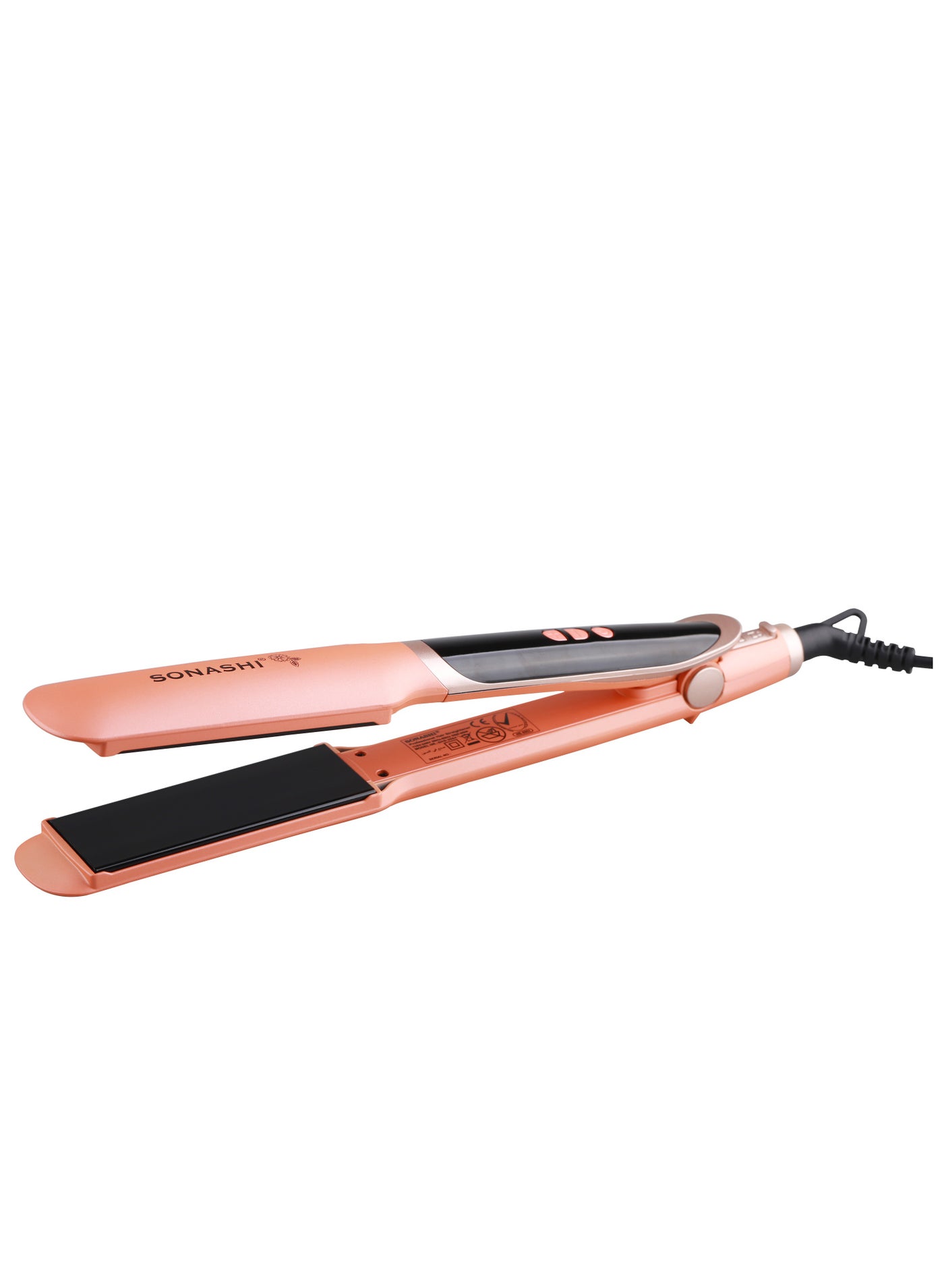 Professional Hair Straightener 220C Temperature With Fast HeatUp Smooth Finish Hair Straightener With Ceramic Plates For Efficient Straightening And Digital Display Screen Salon Quality Styling  SHS-2084 Peach
