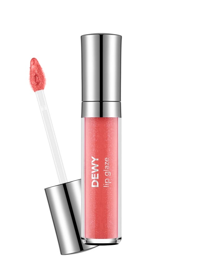 Dewy Lip Glaze – 024 Coral – High-Shine Lip Glaze, Pearlescent Shimmer, Smooth Comfortable Wear, Long-Wear Glossy Look 024-CORAL