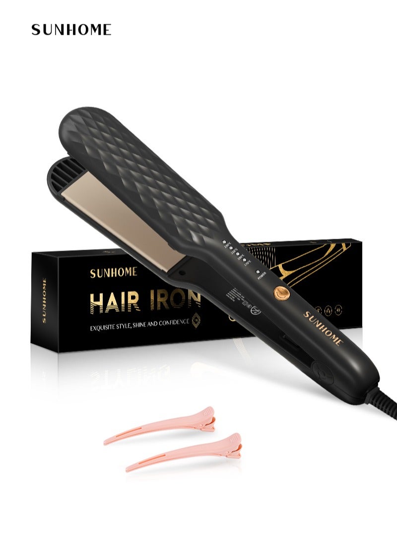 Professional Hair Straightener Small Flat Irons For Short Hair Curls Bangs Travel Flat Iron Black