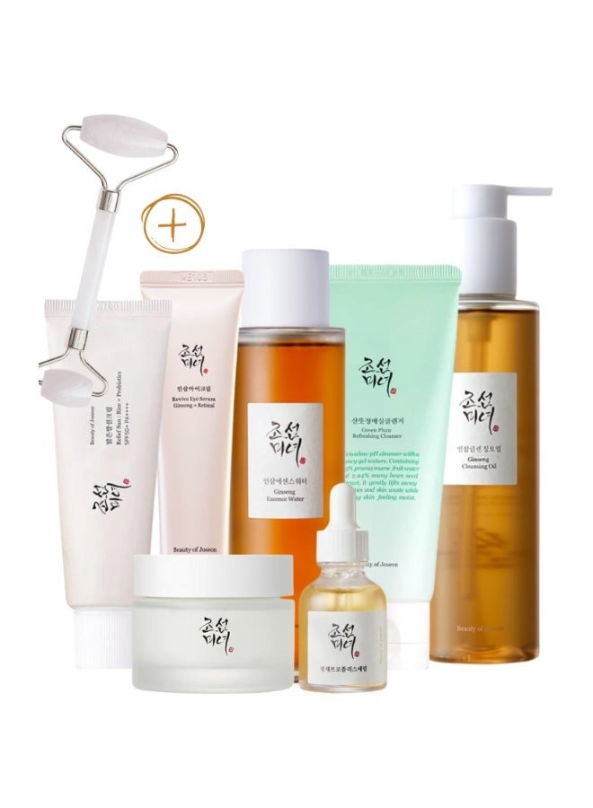 Collection For Glowing Skin Cleansing Oil Cleansing Foam Essence Water Revive Eye Serum Glow Serum Dynasty Cream Sunscreen Rice Probiotics SPF50+ PA++++ 560grams