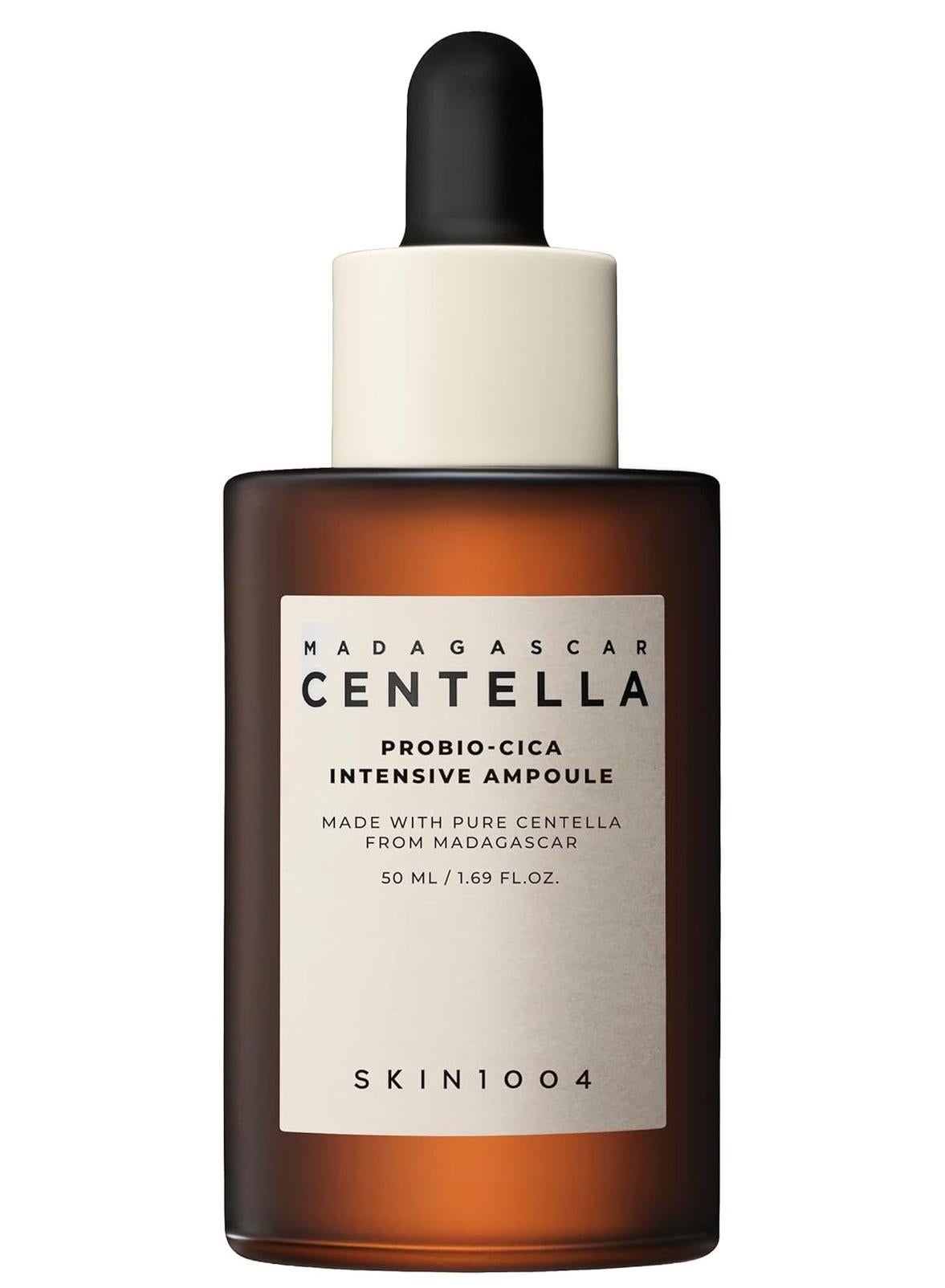 Madagascar Centella Asiatica Ampoule Facial Serum 100% Centella Asiatica Extract for Soothing Sensitive and Acne-Prone Skin Probio-Cica Ampoule Brown