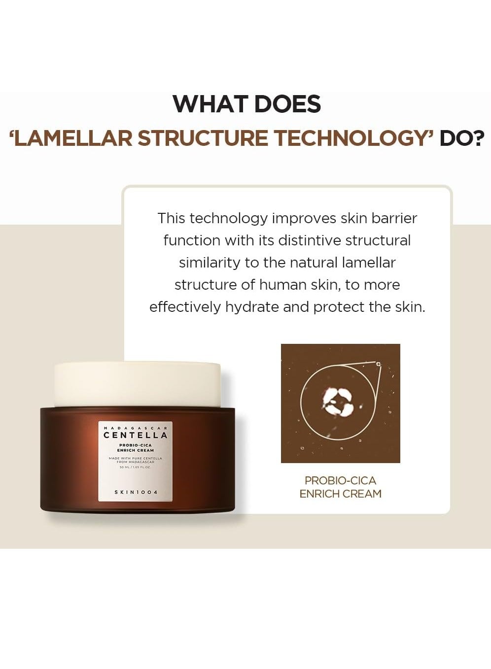 Madagascar Centella Probio-Cica Enrich Cream, Formulated Probio-Cica And Teca For Calming Effects  50Ml Skin1004 Brown - image 3