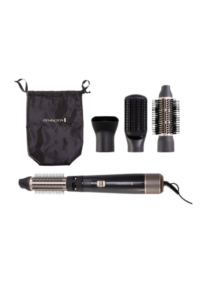Blow and Dry Caring Air Styler - Hair Dryer, Hot Brush and Hair Curler for Mid to Long Length Hair, 4 Attachments, 1000 Watts, AS7500 - Black Black