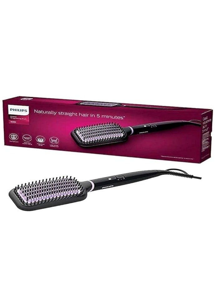 StyleCare Essential | Heated Straightening Brush | Tourmaline Ceramic Coating | 2 Temperature Settings | Hair Straightener | ThermoProtect Technology | BHH880/03