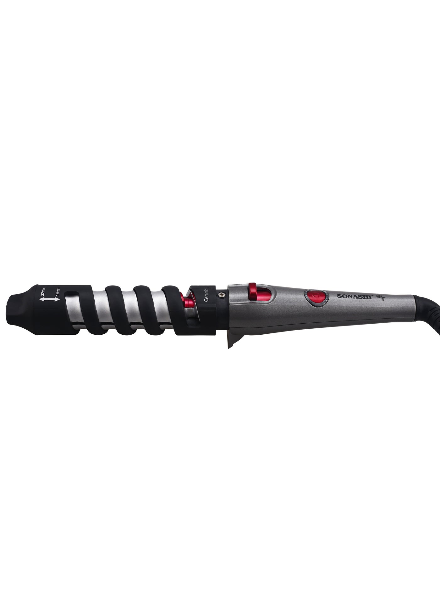 Hair Curler With Max Temperature Upto 200°C Safe Styling Hair With Ceramic Coating - 360° Swivel Cord PTC Heating With Damage-Free Curling Black/Silver