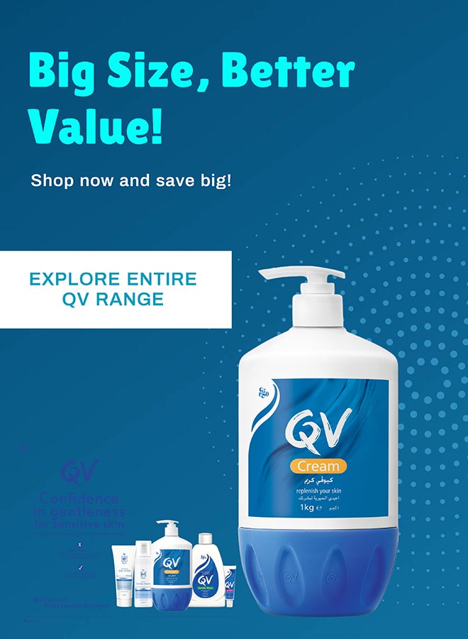QV Cream Pump (1kg) – Rich Protective Moisturizer for Dry, Very Dry & Sensitive Skin | Hydrating Formula with Squalane, Glycerin, Petrolatum & Dimethicone | Helps Relieve Eczema, Dermatitis & Psoriasis Symptoms | Non-Greasy, Fragrance-Free 1kg - image 6