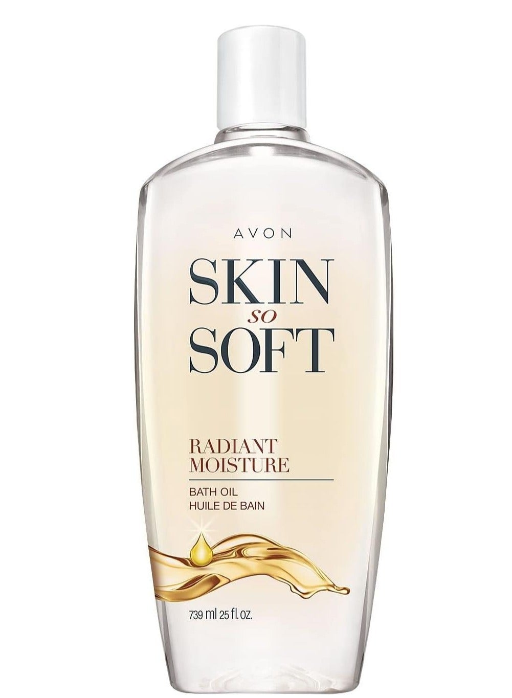 Skin So Soft Radiant Moisture Bath Oil, Large 25 fl oz | Body Oil Scented with Peony Musk | Moisturizing & Hydrating After Shower Body Oil for Women | Infused with Argan Oil & Silk Proteins 739 mlml