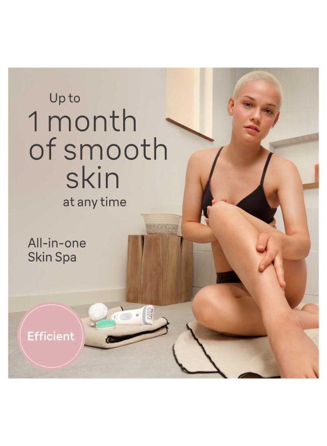 Silk-epil 7 SkinSpa 7-081 Epilator Wet & Dry, Deep body exfoliation brush, Pouch. + 6 Extra White - image 3