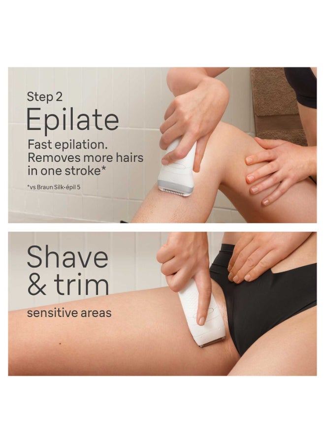 Silk-epil 7 SkinSpa 7-081 Epilator Wet & Dry, Deep body exfoliation brush, Pouch. + 6 Extra White - image 6