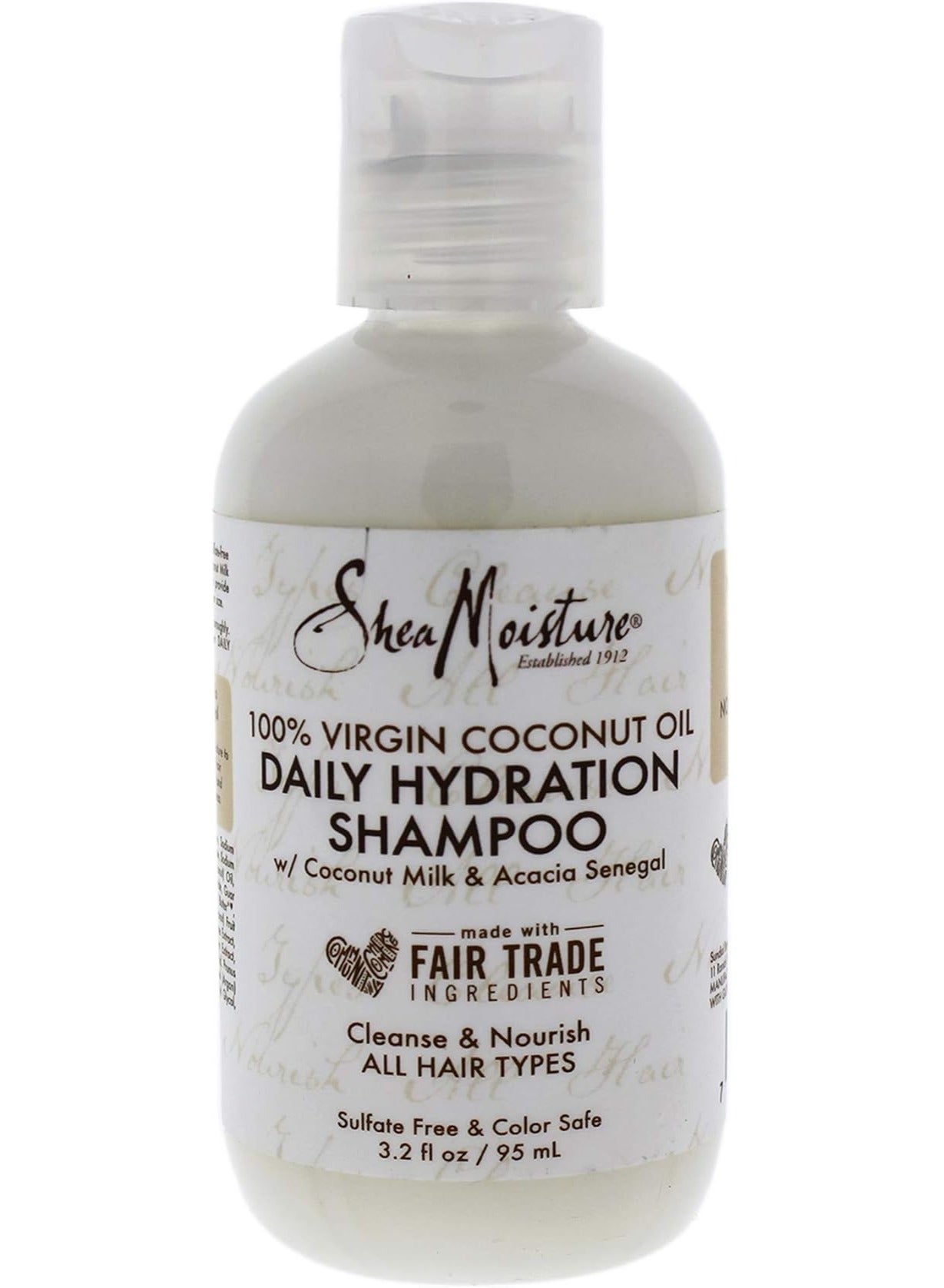 Virgin Coconut Oil Daily Hydration Shampoo For Unisex, 3.2 Oz