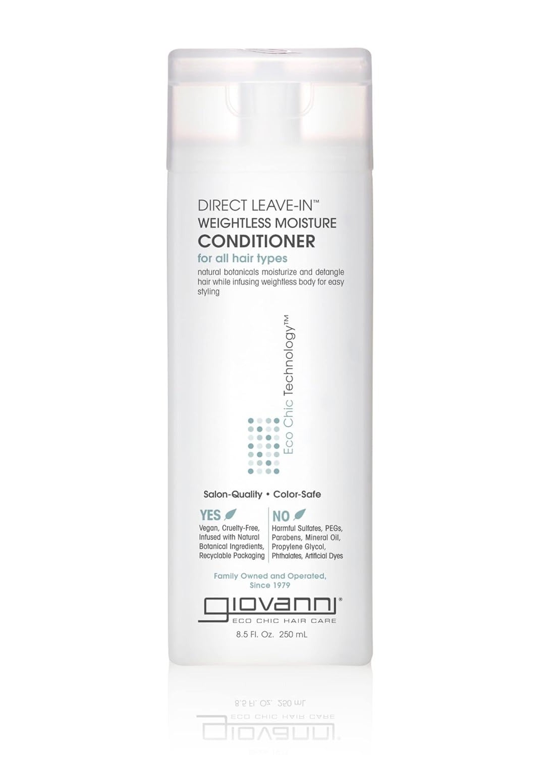 GIOVANNI Direct Leave In Weightless Moisture Conditioner - Co-Wash, Great for Curls & Wavy Hair, Wash & Go, Salon Quality, No Parabens, Infused with Natural Botanical Ingredients - 8.5 oz