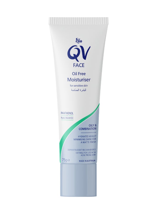 Face Oil Free Moisturiser - Lightweight Hydrating Cream For Oily And Acne-Prone Skin 75grams