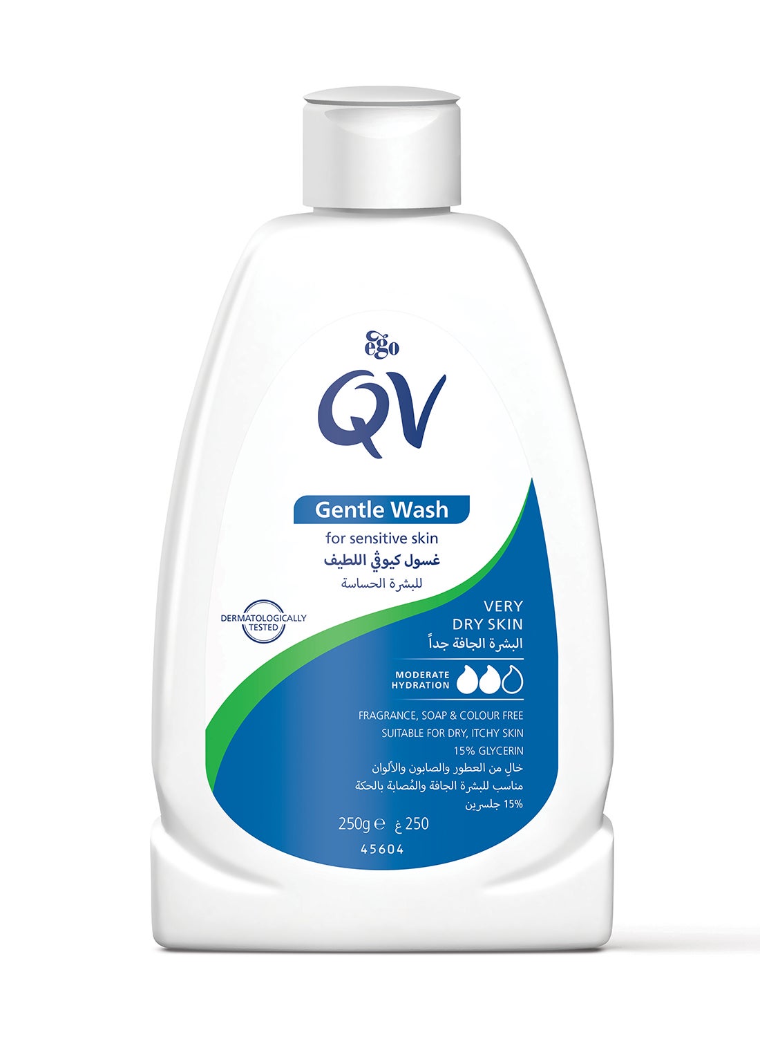 Gentle Wash Soap Free Cleanser (250ml) -  for Dry & Sensitive Skin, Hydrating pH Balanced Face & Body Wash, Non Comedogenic Fragrance Free Dermatologist Recommended Daily Skincare 250ml