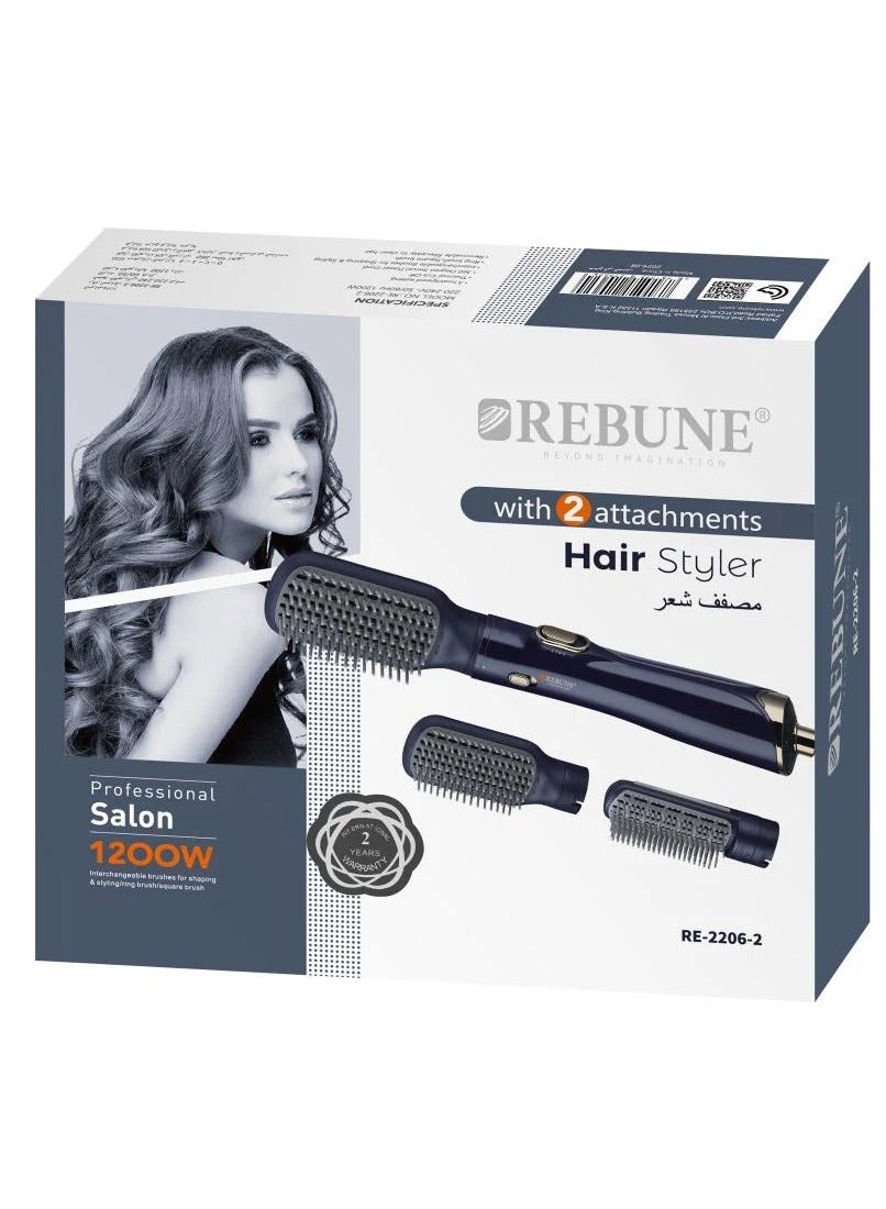 Hair Dryer With Two Brushes RE-2206-2