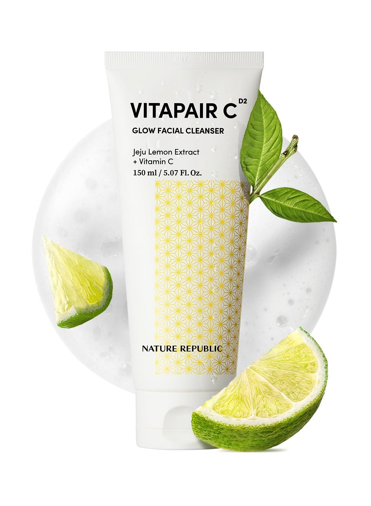 Nature Republic Vitapair C Glow Facial Cleanser - Vitamin Face Wash for Cleaner Skin, Hydrating Facewash for Women, Gentle Natural Cleanser, Daily Makeup Remover, Nighttime Foaming 5.07 fl oz 150 mlml