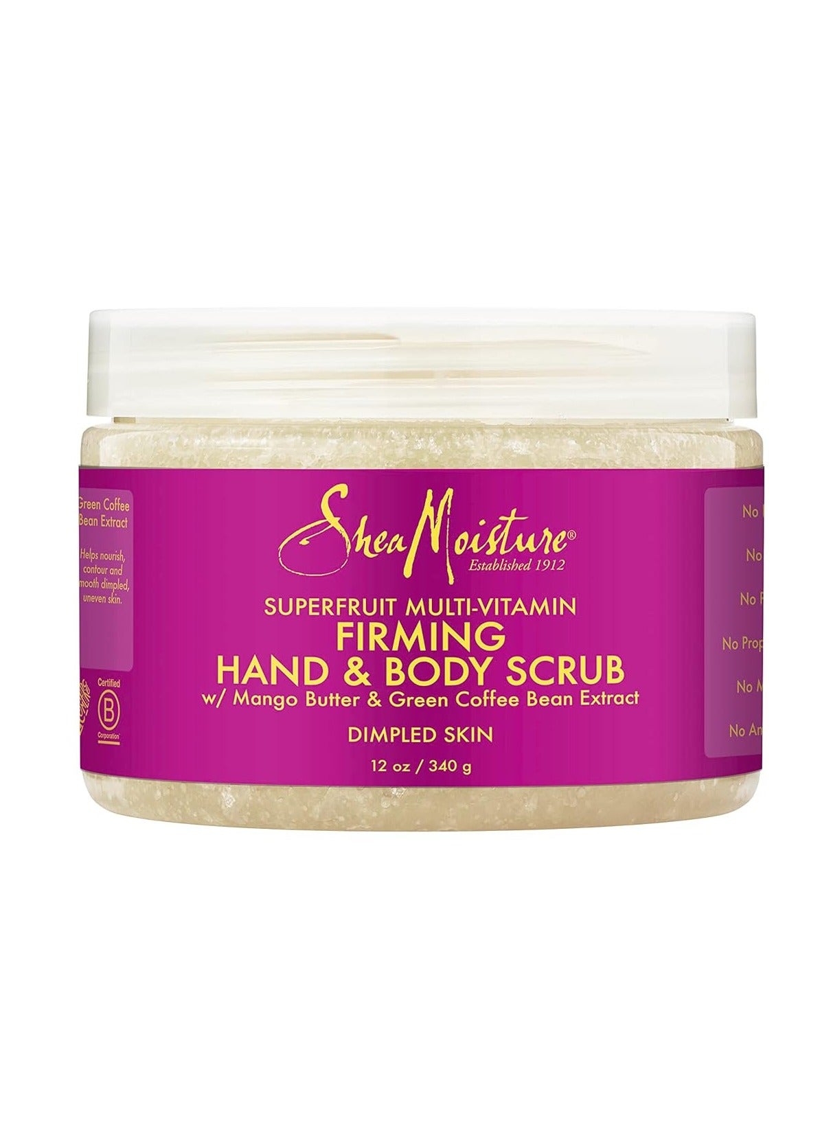 Hand & Body Exfoliator SuperFruit Complex Exfoliating Scrub for Dry Skin with Shea Butter 12OZ
