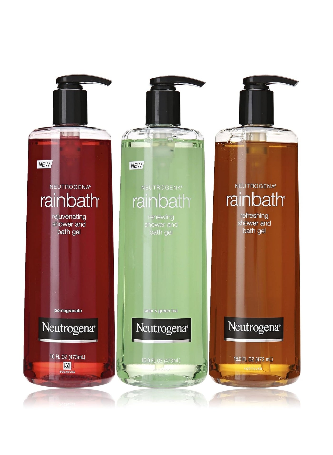 Neutrogena Rainbath Multi-pack of 3, 1 Original Formula, 1 Pomegranate and 1 Pear & Green Tea, 16 fl oz bottles 16 fl oz - Pack of 3Fluid Ounce