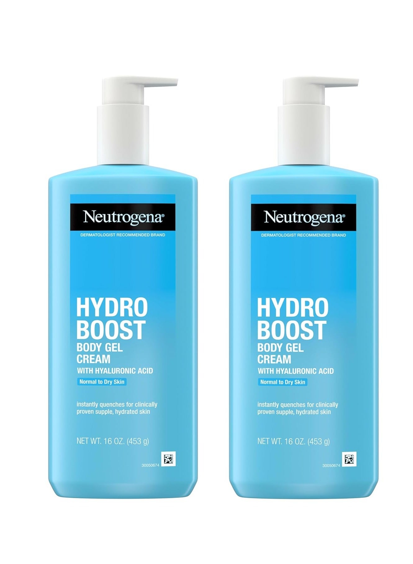 Hydro Boost Body Gel Cream, Hydrating Body Lotion with Hyaluronic Acid for Normal to Dry Skin, Hyaluronic Acid Lightweight Moisturizer 16 oz - 2 PackFluid Ounce