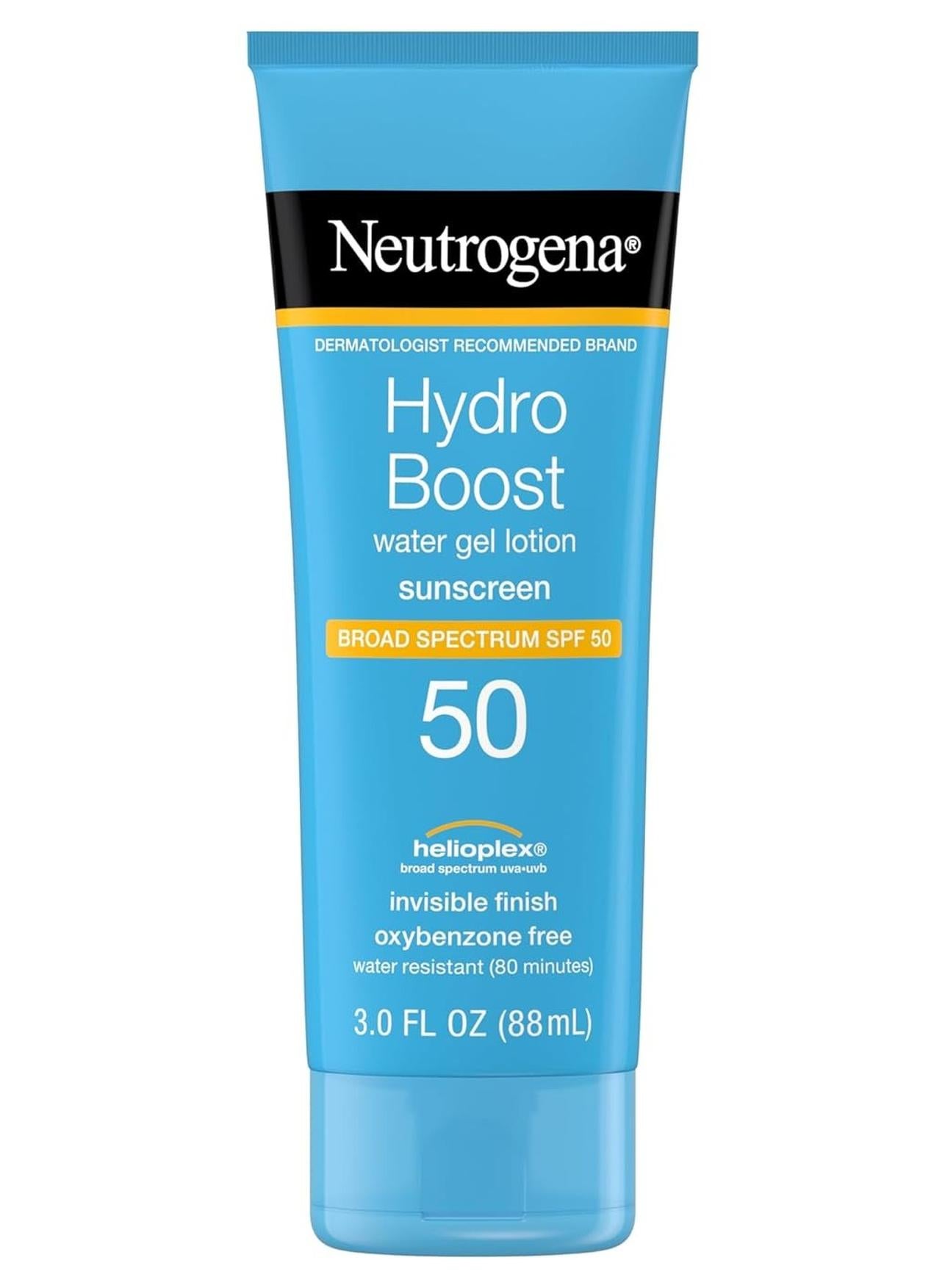Hydro Boost Moisturizing Water Gel Sunscreen Lotion with Broad Spectrum SPF 50, Water-Resistant & Non-Greasy Hydrating Sunscreen Lotion, Oil-Free 3 fl. ozFluid Ounce