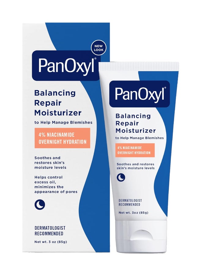 Pm Balancing Repair Moisturizer With Niacinamide, Ceramides And Cica, Hydrating Face Moisturizer, Acne Prone Skin And Dry Skin, Non-Comedogenic Night Face Moisturizer 85grams