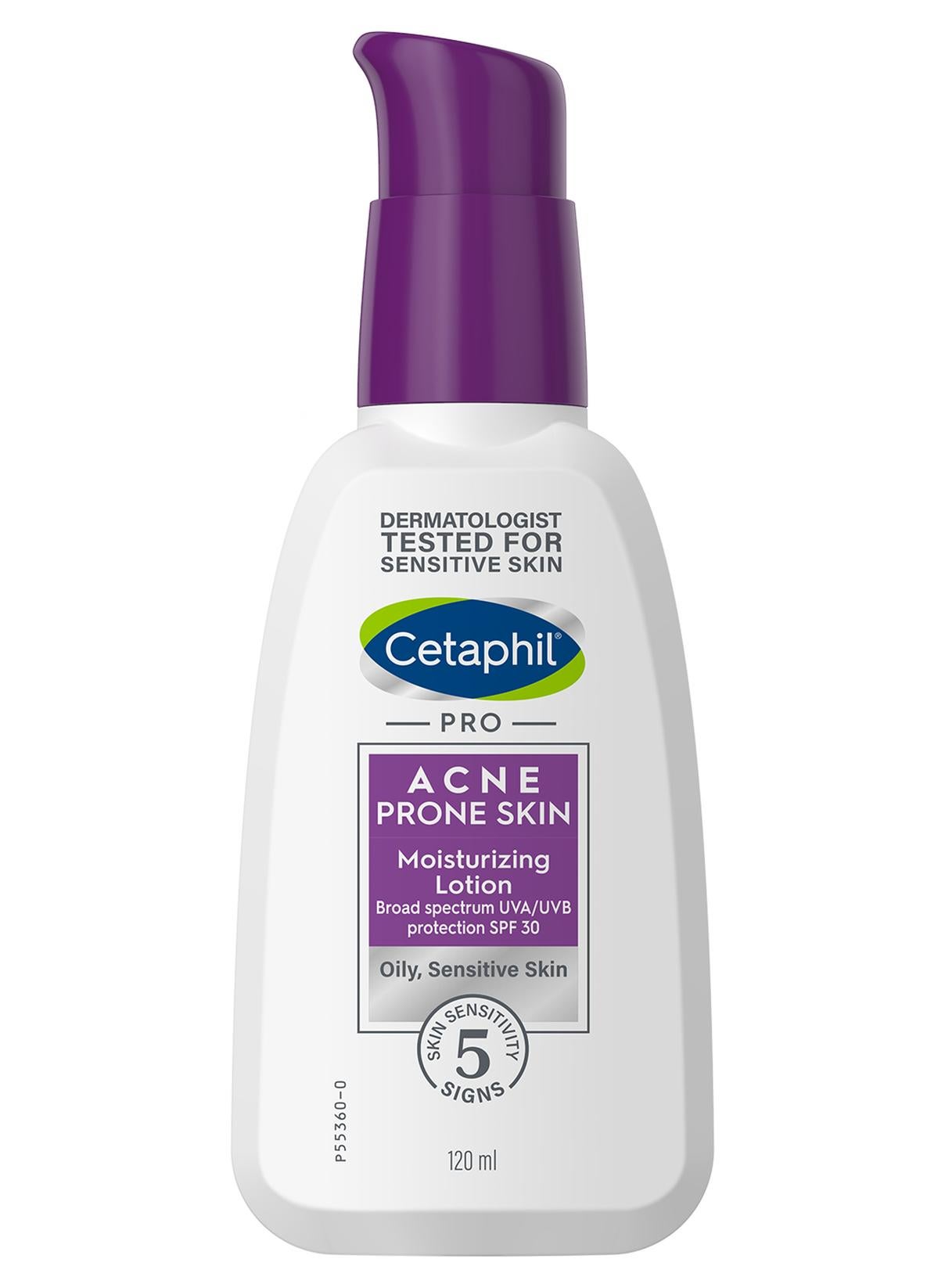 Pro Acne prone Skin, Moisturizing Lotion, Broad spectrum UVA/UVB protection SPF 30, For Oily And Sensitive Skin, Hydrates For 24 Hours 120ml