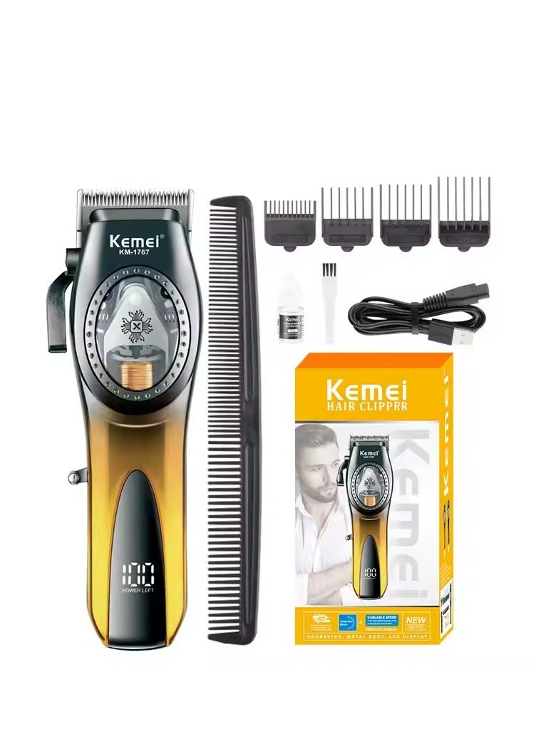 Versatile Hair Clipper with Professional Cutter Head, Blade Adjuster, and USB Charging KM-1768 Multicolour