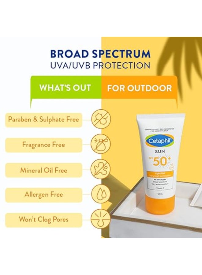Sun Spf 50+ Light Gel Sunscreen, For Oily And Very Sensitive Skin, Very high protetction, Face And Body For Men And Women, Very Water Resistant, Unscented, Essential Vitamin E 100ml - image 6