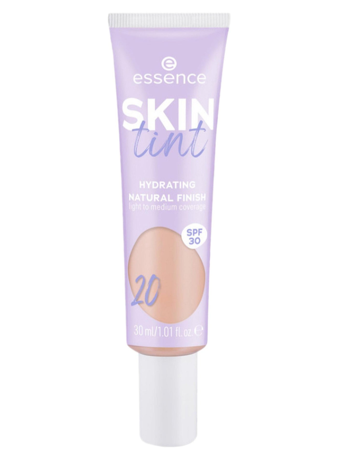 SKIN Tint No.20 | Lightweight Hydrating Face Tint | Light to Medium Coverage | SPF 30 Sun Protection | Vegan Formula with Aloe Vera & Hyaluronic Acid | Natural Radiant Finish | 30 ml Beige