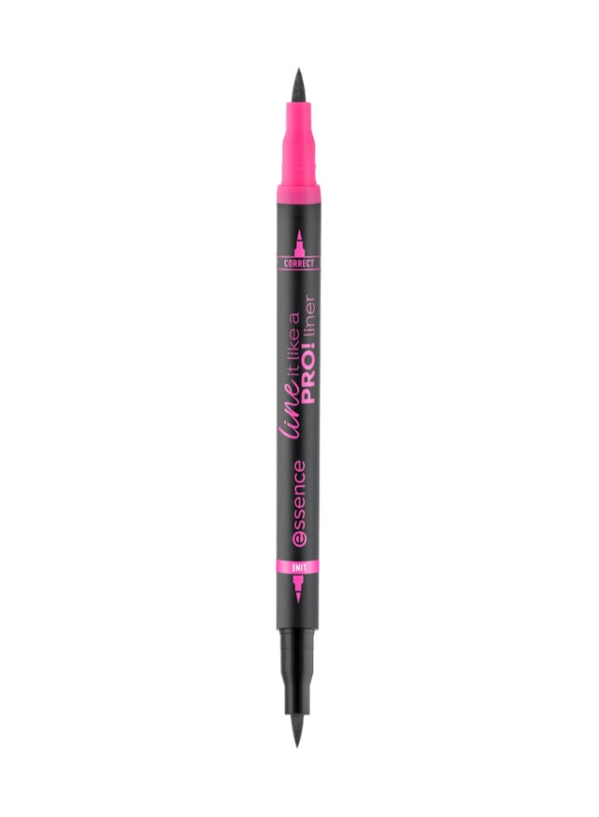 Line It Like A PRO! Eyeliner | 01 Black | 2-in-1 Precision Liner with Correction Tip | Matte Finish | Instant Black Result | Longlasting | No Perfume | No Microplastic | Pack of 1 (1.2ml) black - image 2