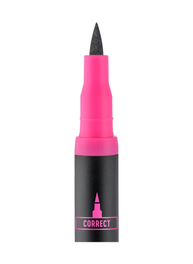 Line It Like A PRO! Eyeliner | 01 Black | 2-in-1 Precision Liner with Correction Tip | Matte Finish | Instant Black Result | Longlasting | No Perfume | No Microplastic | Pack of 1 (1.2ml) black - image 3