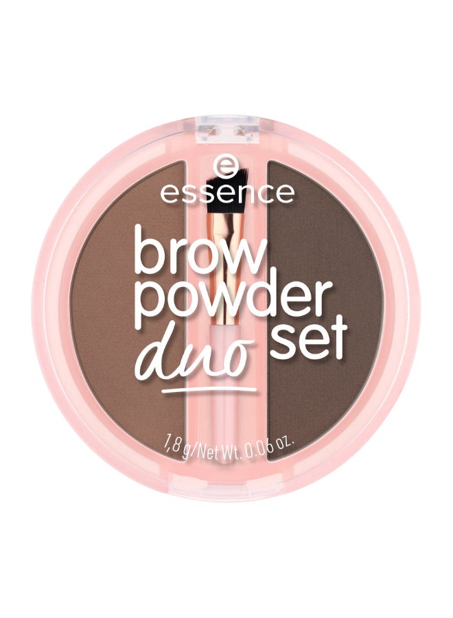 Brow Powder Duo Set | No. 02 Brown | Natural Defining Eyebrows | Vegan | Microplastic Free | Nanoparticles Free | Perfume Free | Pack of 1 (10g) Medium
