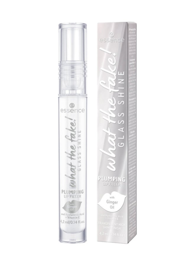 what the fake! Glass Shine Plumping Lip Filler | Transparent Hyaluronic Acid Vitamin E Ginger Oil | High Gloss Moisturising Lip Plumper | Vegan Paraben-Free | No Microplastic | 4.2 ml Oh So Glassy! - image 3
