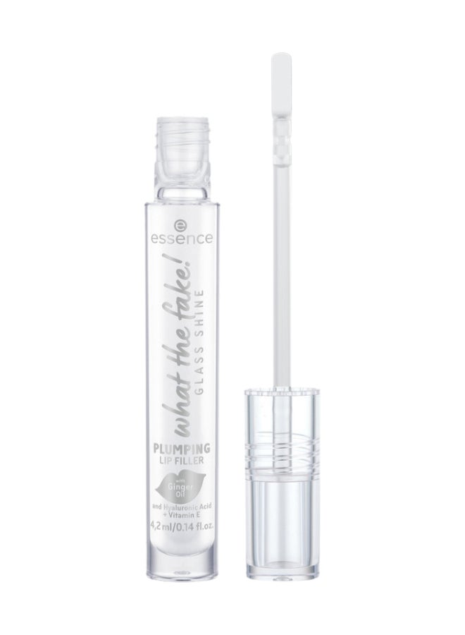 what the fake! Glass Shine Plumping Lip Filler | Transparent Hyaluronic Acid Vitamin E Ginger Oil | High Gloss Moisturising Lip Plumper | Vegan Paraben-Free | No Microplastic | 4.2 ml Oh So Glassy!