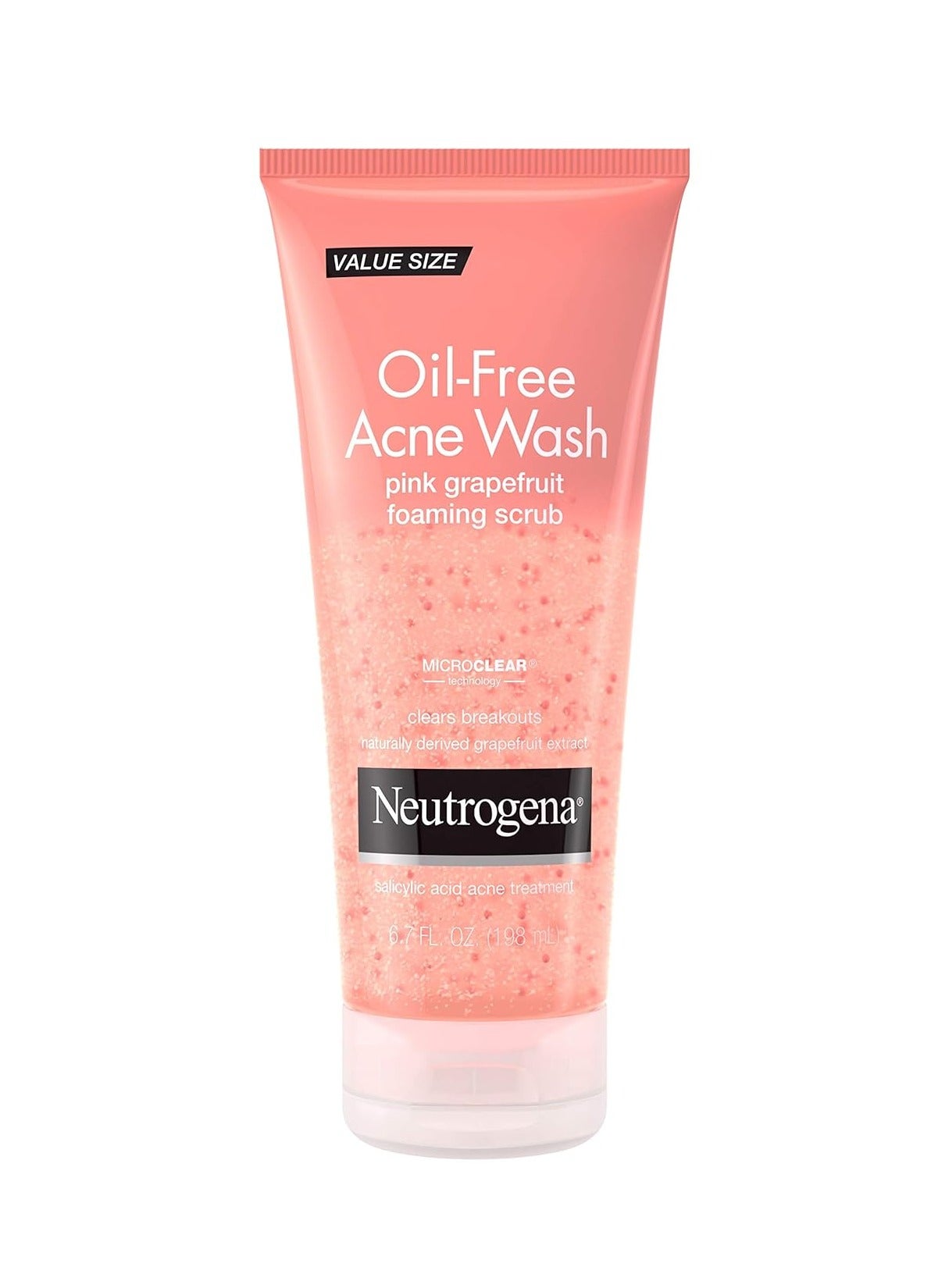 Neutrogena Oil Free Pink Grapefruit Acne Face Wash with Vitamin C, 2% Salicylic Acid Acne Treatment, Gentle Foaming Vitamin C Facial Scrub to Treat & Prevent Breakouts, 6.7 fl. Oz 6.7 fl. OzFluid Ounce