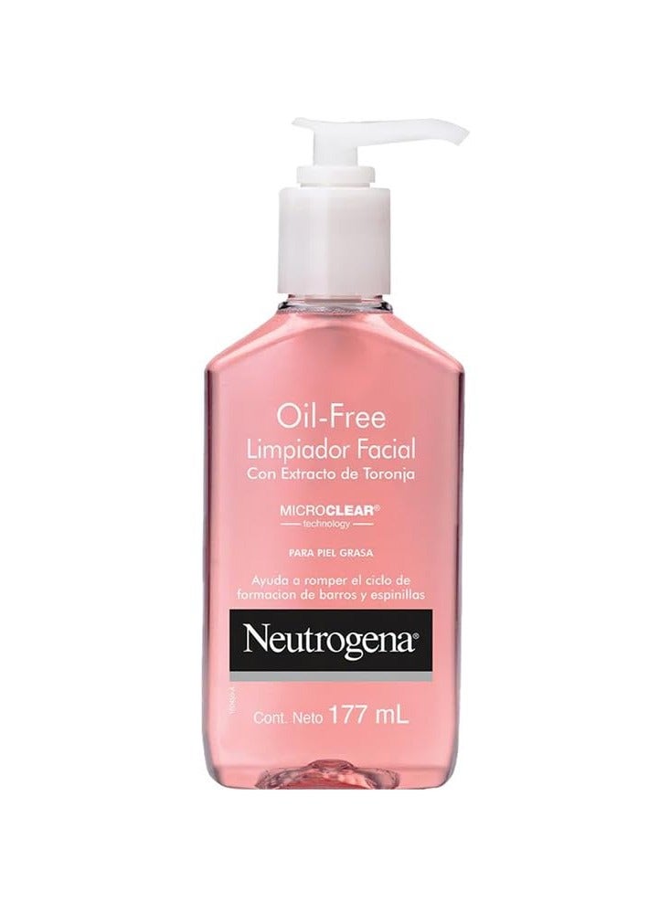 Neutrogena Oil-Free Pink Grapefruit Pore Cleansing Acne Wash and Daily Liquid Facial Cleanser with 2% Salicylic Acid Acne Medicine and Vitamin C, 6 fl. Oz 177 mlml