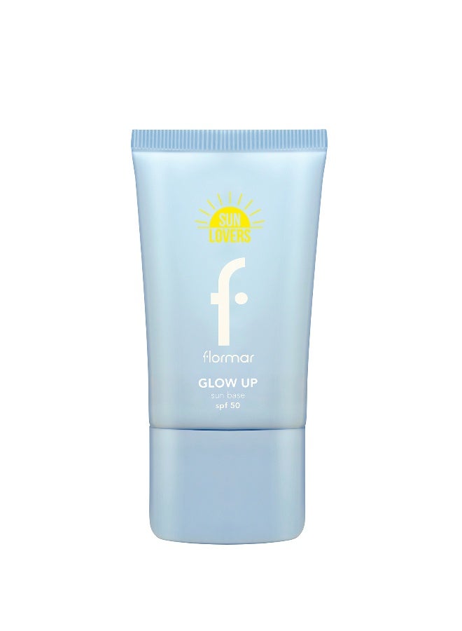 Glow Up Sun Base SPF 50+ – Daily UV Protection Primer, Lightweight Texture, Radiant Skin Finish pink