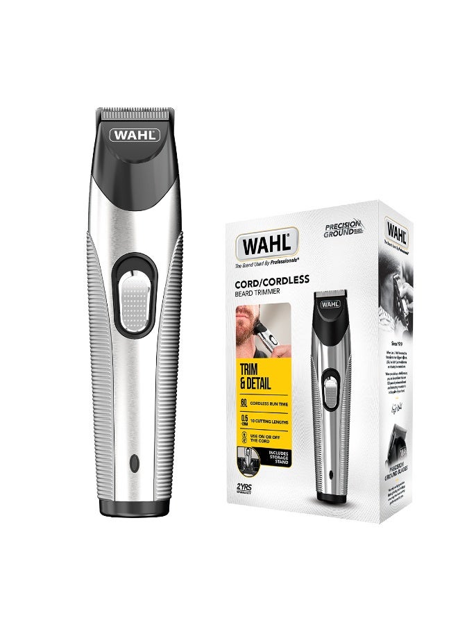 9891-017 Silver Trim Cord/Coredless Trimmer Up To 60 Minutes Run Time With 4 Trimmer Combs 13 Cutting Lengths, Cleaning Brush And Lubricating Oil, 100-240V~50/60Hz silver