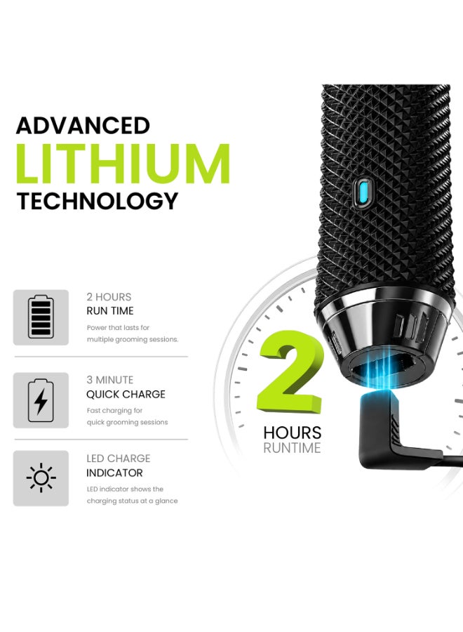 Pro Series High Visibility Skeleton 11 in 1 Corldless Trimmer | Multigroomer | Nose & Ear Trimmer | Dual Foil Shaver | DLC T-Blade 4x Closer Cutting | Waterproof | 2 Hour Run Time | 3 Min Quick Charge | 8 Attachment Guide | 3024849 black - image 9
