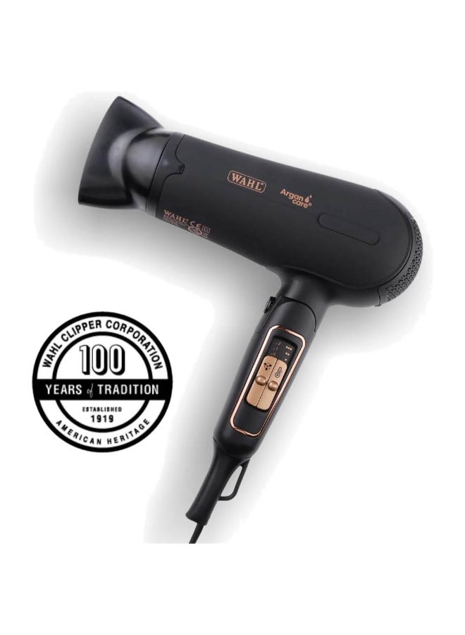 Pro Shine Hair Dryer 2200W – Argan Oil Infused Professional Blow Dryer with 3 Heat & 2 Speed Settings, Cool Shot, Diffuser & Concentrator Attachments – Lightweight & Travel-Friendly – 05449-027 Balck - image 2