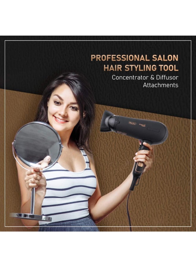 Pro Shine Hair Dryer 2200W – Argan Oil Infused Professional Blow Dryer with 3 Heat & 2 Speed Settings, Cool Shot, Diffuser & Concentrator Attachments – Lightweight & Travel-Friendly – 05449-027 Balck - image 4