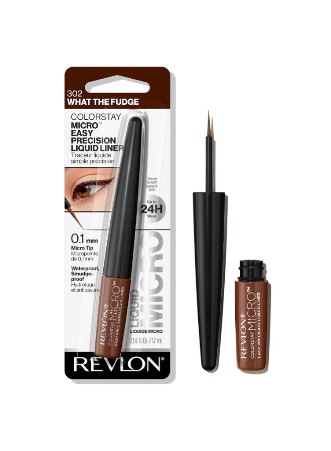 ColorStay Micro Easy Precision Liquid Eyeliner, Waterproof, Smudgeproof, Longwearing with Felt Tip Applicator, 0.057 fl oz 302 What the Fudge