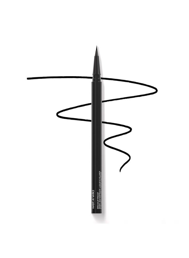 wet n wild Mega Last Breakup Proof Liquid Eyeliner - Ultra-Fine Brush, Waterproof, Long-Lasting - Cruelty-Free & Vegan - Ultra Black Ultra Black