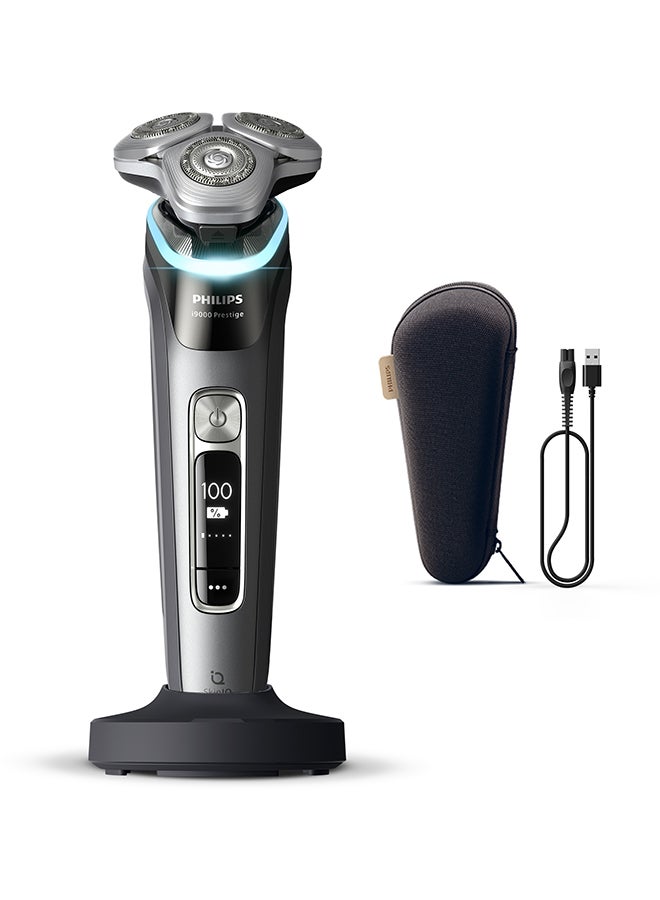 i9000 Prestige Wet & Dry Shaver XP9202/10 | Ultra-close, gentle shave | Flexible heads adapt to contours | Comfort for sensitive skin | Charging stand | 60 min cordless | Travel case - image 2