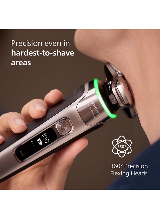 i9000 Prestige Wet & Dry Shaver XP9202/10 | Ultra-close, gentle shave | Flexible heads adapt to contours | Comfort for sensitive skin | Charging stand | 60 min cordless | Travel case - image 5