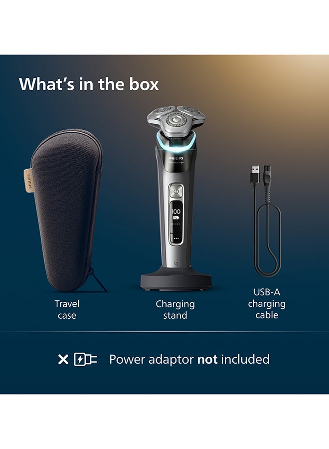 i9000 Prestige Wet & Dry Shaver XP9202/10 | Ultra-close, gentle shave | Flexible heads adapt to contours | Comfort for sensitive skin | Charging stand | 60 min cordless | Travel case - image 7