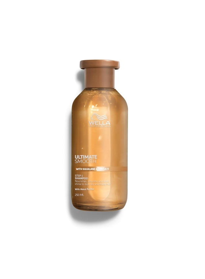 ULTIMATE SMOOTH Shampoo for Dry, Dull & Frizzy Hair | For Shine & Smoothness | With Squalane & Omega 9 | Color Safe 250 ml